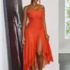 Mist Grad Mesh Midi Dress