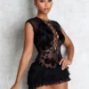 Beat Night Burnout Mesh Dress
