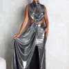 Cypher Foil Maxi Dress
