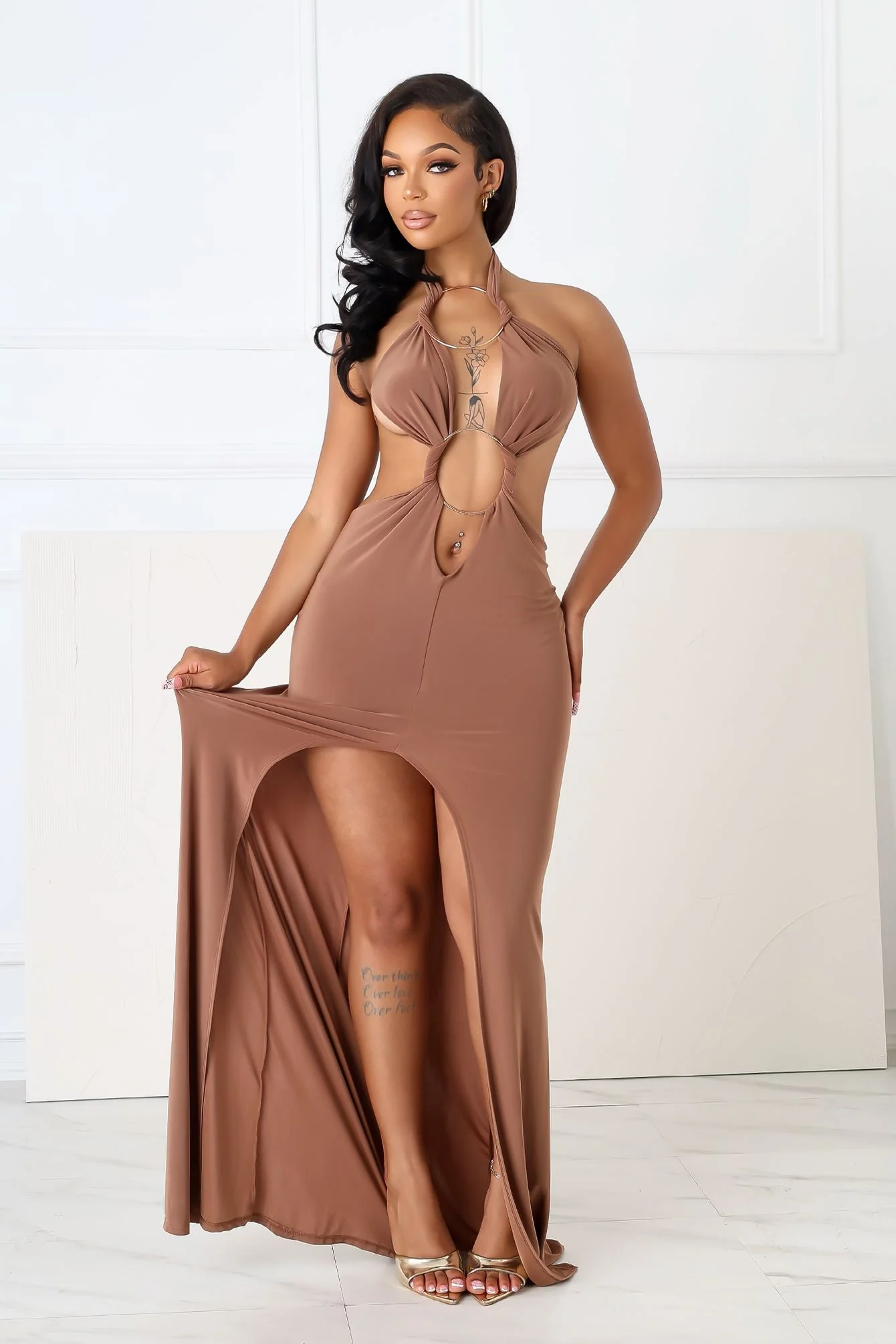 Nexus Halter O Ring Maxi Dress