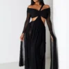 Wrap Me Slow Mesh Maxi Dress