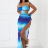 Tulum Mesh Print Rope Maxi Dress