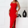 Bloomie Mesh Ruched Corset Halter Dress
