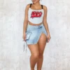 Ziva Dare You Denim Cargo Mini Skirt
