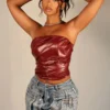 Sleek Spicy PU Tube Top