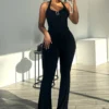 Casual Effect Halter Rhinestone Buckle Jumpsuit 9 Casual Effect Halter Rhinestone Buckle Jumpsuit