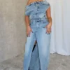 Sawyer Un Balanced Denim Maxi Dress