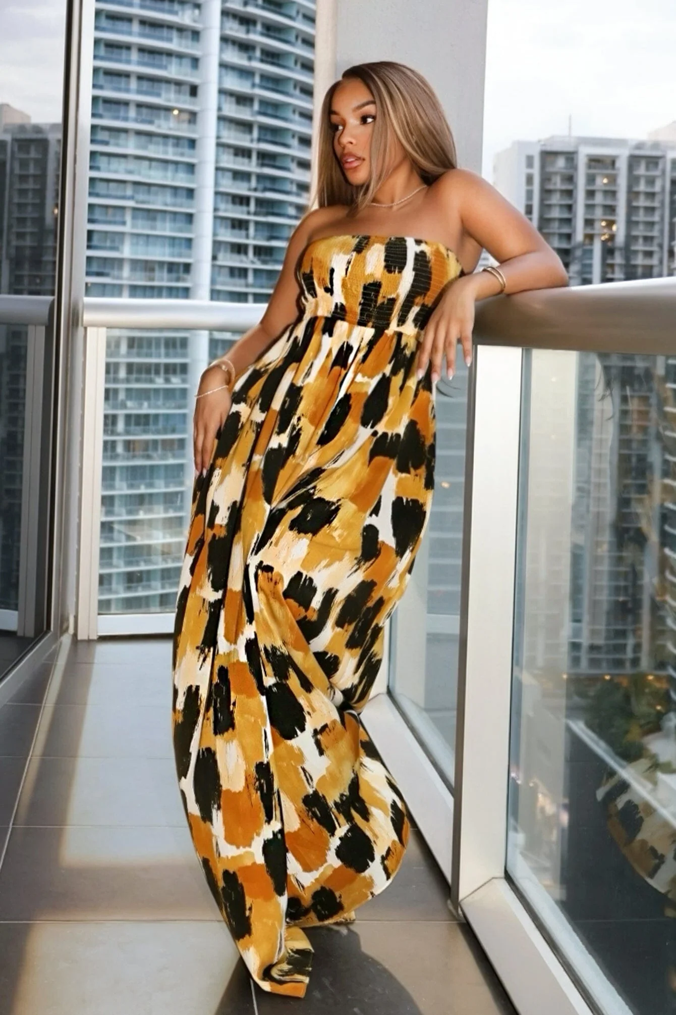 Amberlyn Smocked Tube Top Jumpsuit