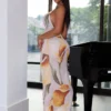 Tulipfield Mesh Print Halter Maxi Dress 21 Tulipfield Mesh Print Halter Maxi Dress