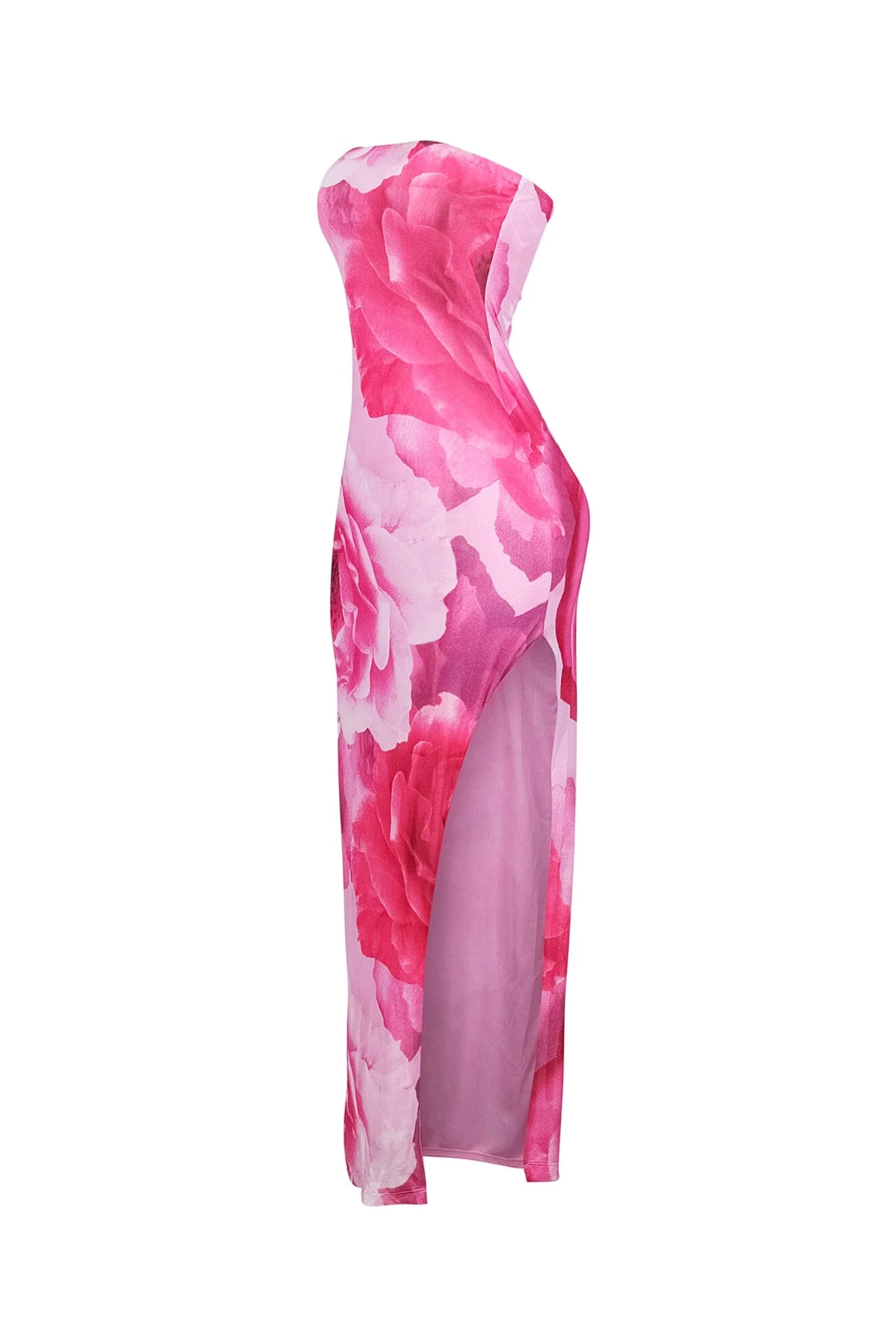 Powdery Floral Print Tube Maxi Dress 4 Powdery Floral Print Tube Maxi Dress