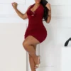 Satinelle Halter Slinky Bra Top Mini Dress