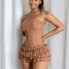 Natti Ruffled Corset Tube Mini Dress