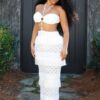 Mariah Halter Corset Fringe Maxi Dress