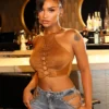 Desert Retro Suede Mesh Top