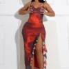 Pomela Mesh Bustier Tank Maxi Dress