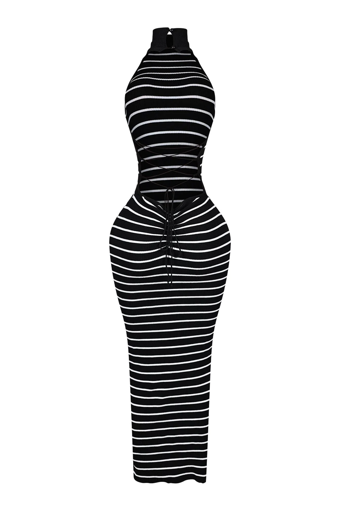 Verona Stripe Mock Neck Maxi Dress 6 Verona Stripe Mock Neck Maxi Dress