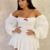Roxi Fuzzy Knit Flare Mini Dress
