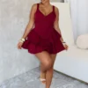 Lucky You Lace Trim Layered Mini Dress
