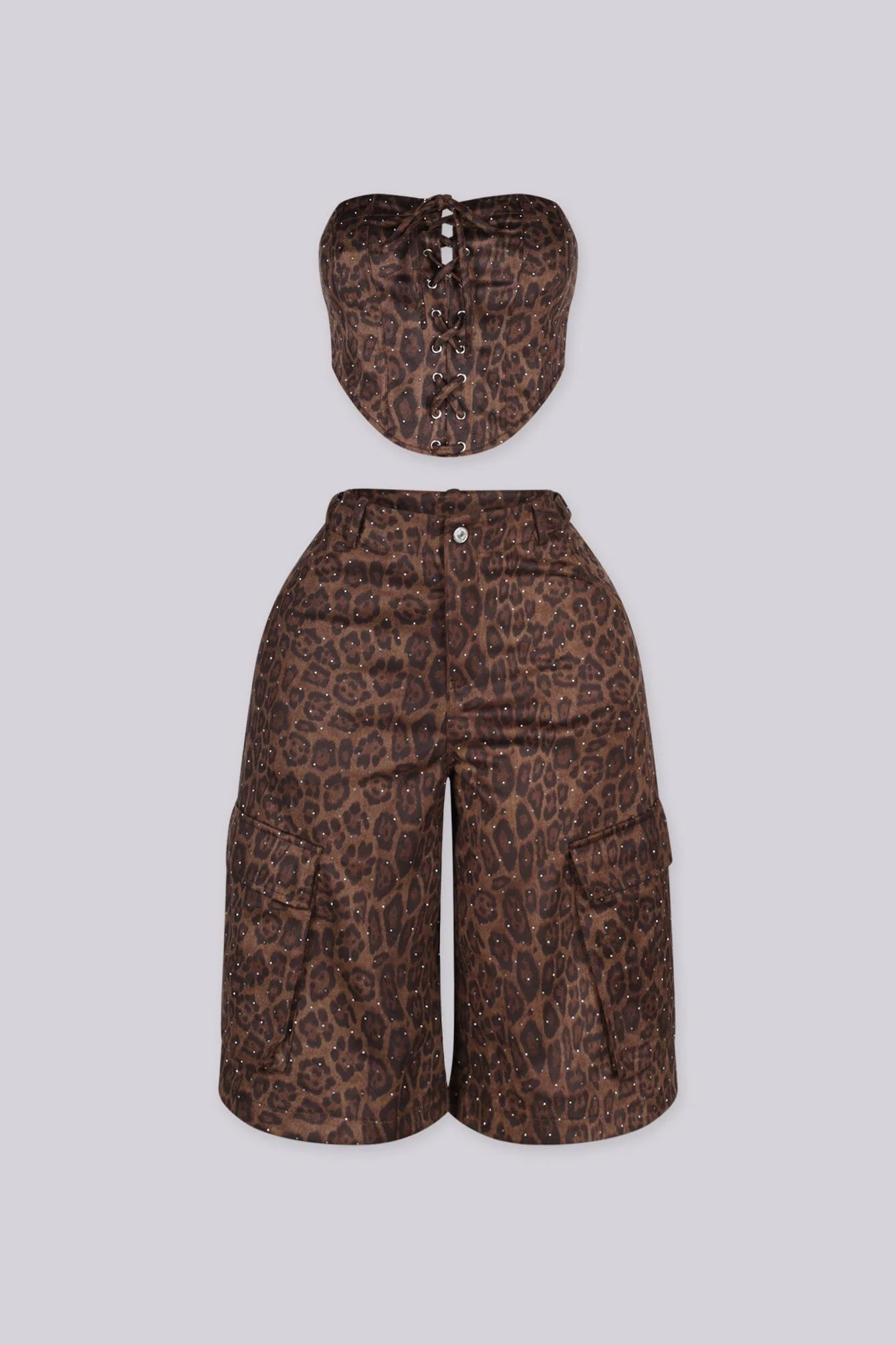 Odalys Leopard Tube Top & Capri Pants SET