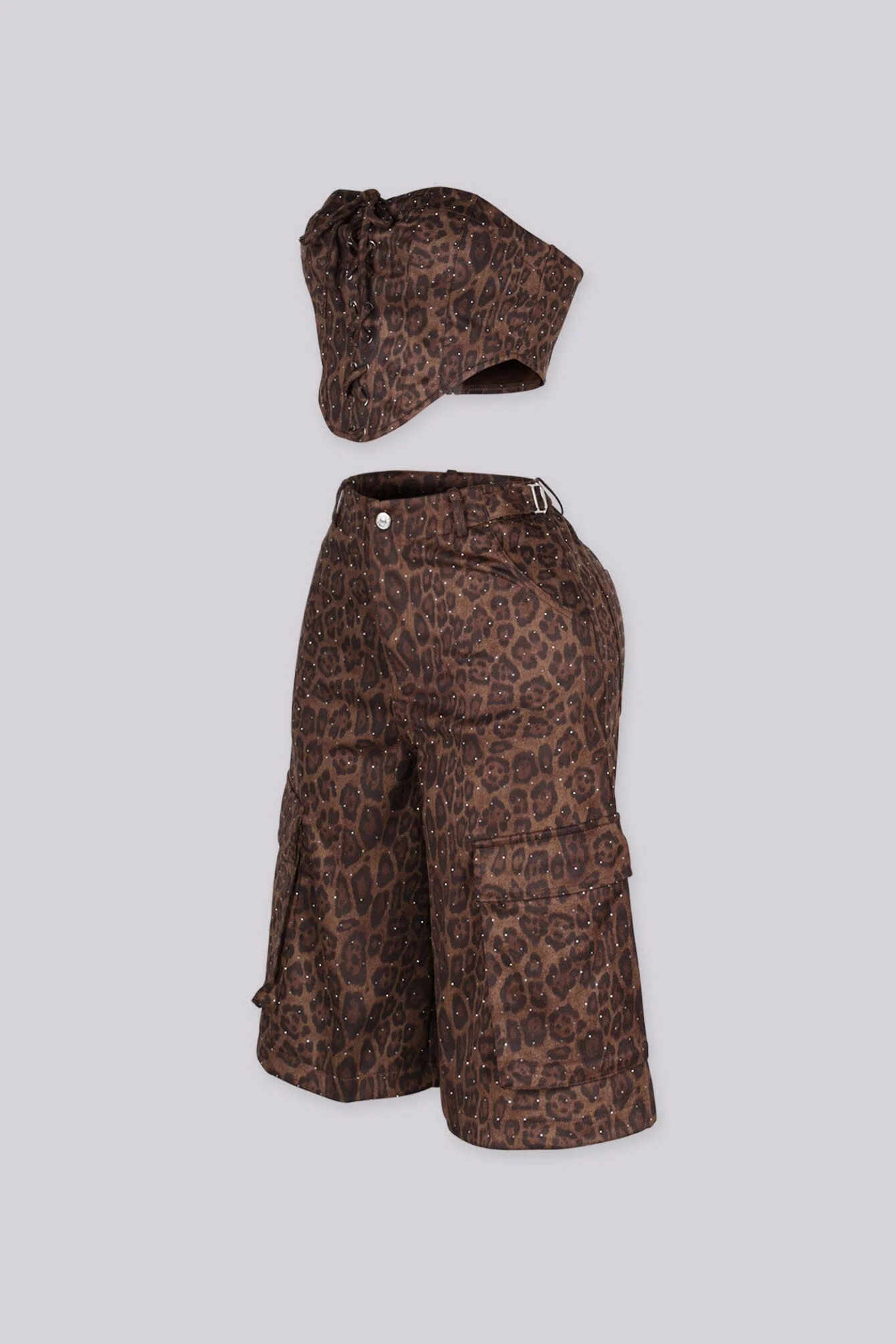 Odalys Leopard Tube Top & Capri Pants SET
