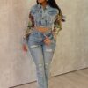 Jesse Tapestry Contrast Denim Jeans