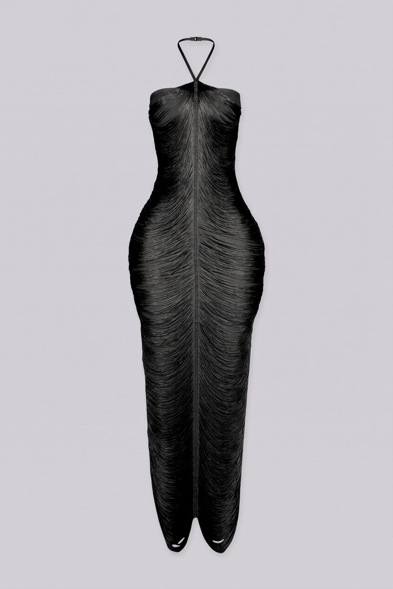 Selkie Fringe Drape Midi Dress